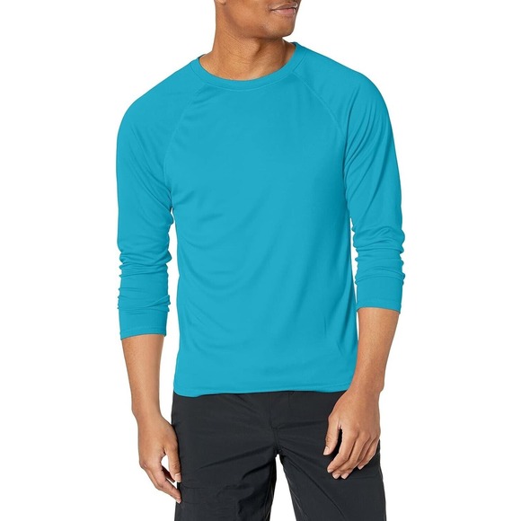 NEW Kanu Surf Men's Long Sleeve UPF 50+ Swim Shirt Aqua 1X XL - Picture 1 of 5